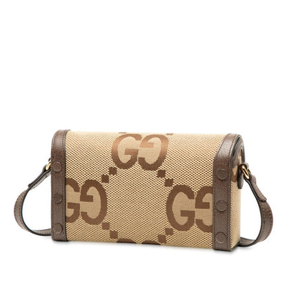 Gucci Jumbo GG Horsebit 1955 Canvas Leather Shoulder Bag