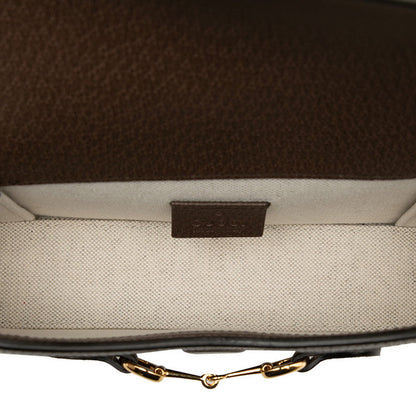 Gucci Jumbo GG Horsebit 1955 Canvas Leather Shoulder Bag