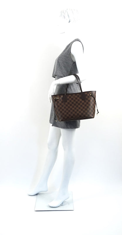 Louis Vuitto Neverfull PM Damier Ebène Canvas Shoulder Bag
