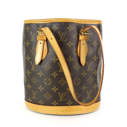 Louis Vuitto Bucket PM Monogram Canvas Shoulder Bag with Pouch