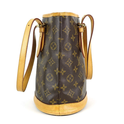 Louis Vuitto Bucket PM Monogram Canvas Shoulder Bag with Pouch