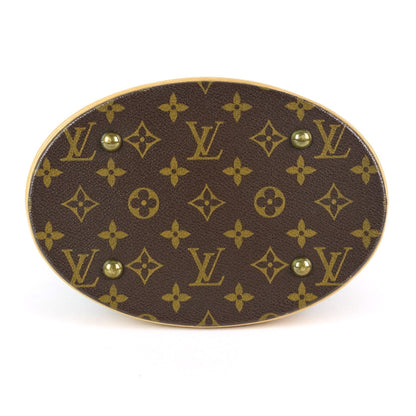 Louis Vuitto Bucket PM Monogram Canvas Shoulder Bag with Pouch
