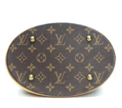 Louis Vuitto Petit Bucket Monogram Canvas Shoulder Bag with Pochette Bag