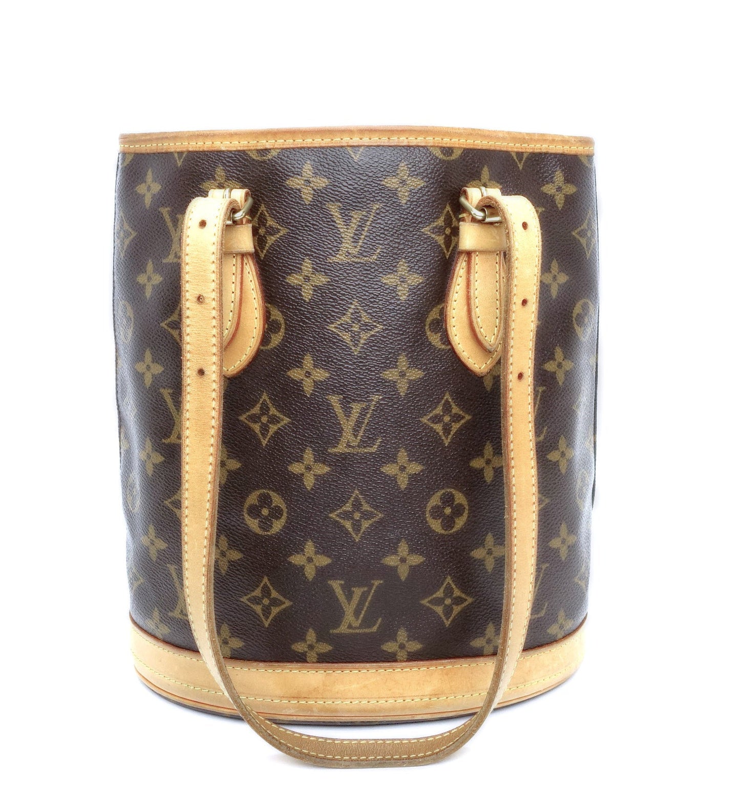 Louis Vuitto Petit Bucket Monogram Canvas Shoulder Bag with Pochette Bag