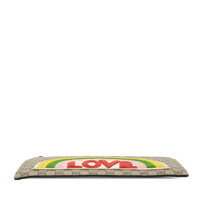 Gucci GG Supreme Rainbow LOVE PVC Clutch Bag