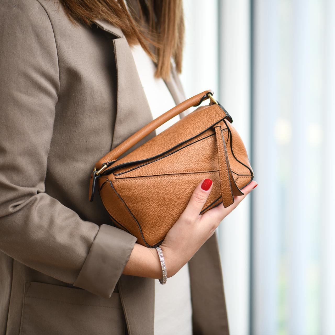 Loewe Mini Puzzle Light Caramel Leather Shoulder Crossbody Bag