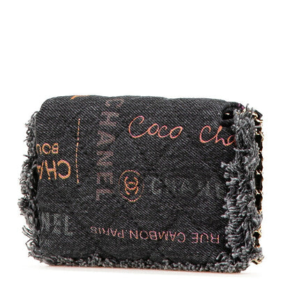 Chanel Coco Mark Matelasse Denim Leather Shoulder Bag