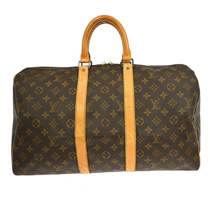 Louis Vuitton Keepall Bag Monogram Canvas Brown Canvas Travel Bag Bag (   )