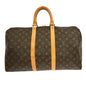 Louis Vuitton Keepall Bag Monogram Canvas Brown Canvas Travel Bag Bag (   )