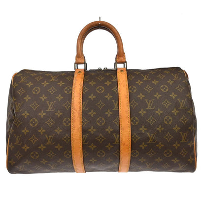 Louis Vuitton Keepall Bag Monogram Canvas Brown Canvas Travel Bag Bag (   )