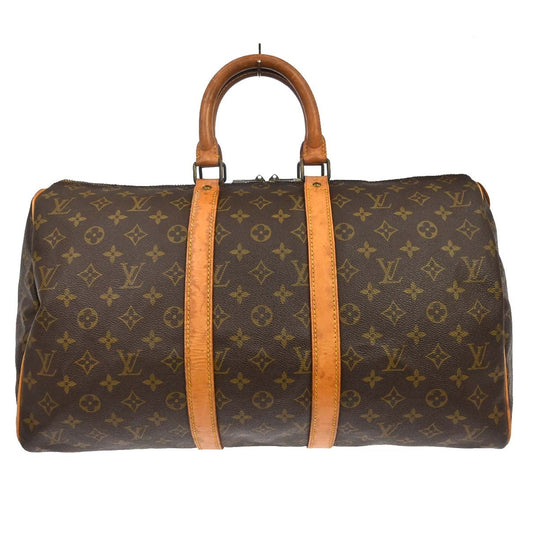 Louis Vuitton Keepall Bag Monogram Canvas Brown Canvas Travel Bag Bag (   )