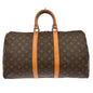 Louis Vuitton Keepall Bag Monogram Canvas Brown Canvas Travel Bag Bag (   )