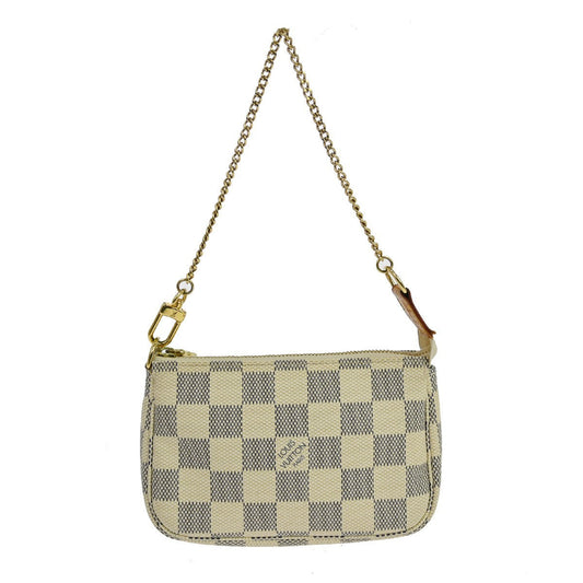 Louis Vuitton Mini Pochette Accessoires Damier Canvas White Canvas Clutche & Pouche Bag (   )