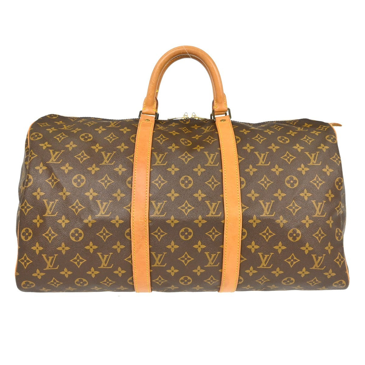 Louis Vuitton Keepall Bag Monogram Canvas Brown Canvas Travel Bag Bag (   )