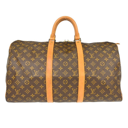 Louis Vuitton Keepall Bag Monogram Canvas Brown Canvas Travel Bag Bag (   )