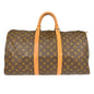 Louis Vuitton Keepall Bag Monogram Canvas Brown Canvas Travel Bag Bag (   )