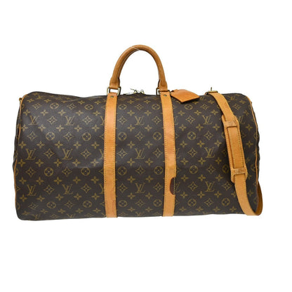 Louis Vuitton Keepall Bandouliere Bag Monogram Canvas Brown Canvas Travel Bag Bag (   )