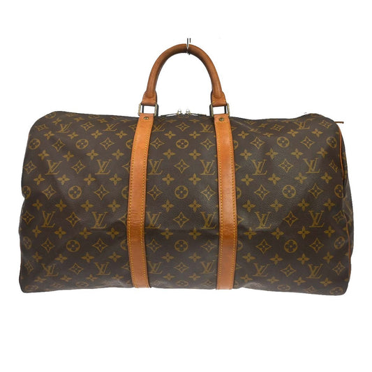Louis Vuitton Keepall Bag Monogram Canvas Brown Canvas Travel Bag Bag (   )