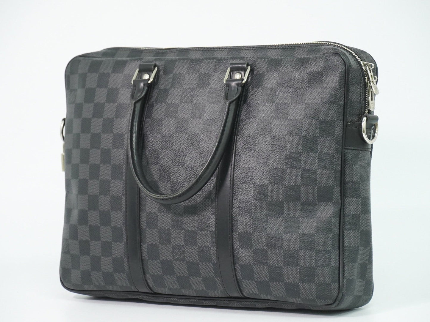 Louis Vuitton Porte-Documents Voyage Briefcase Damier Graphite Gray Canvas Briefcase Bag (   )
