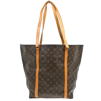 Louis Vuitton Shopping Sac Handbag Monogram Canvas Brown Canvas Tote Bag Bag (   )
