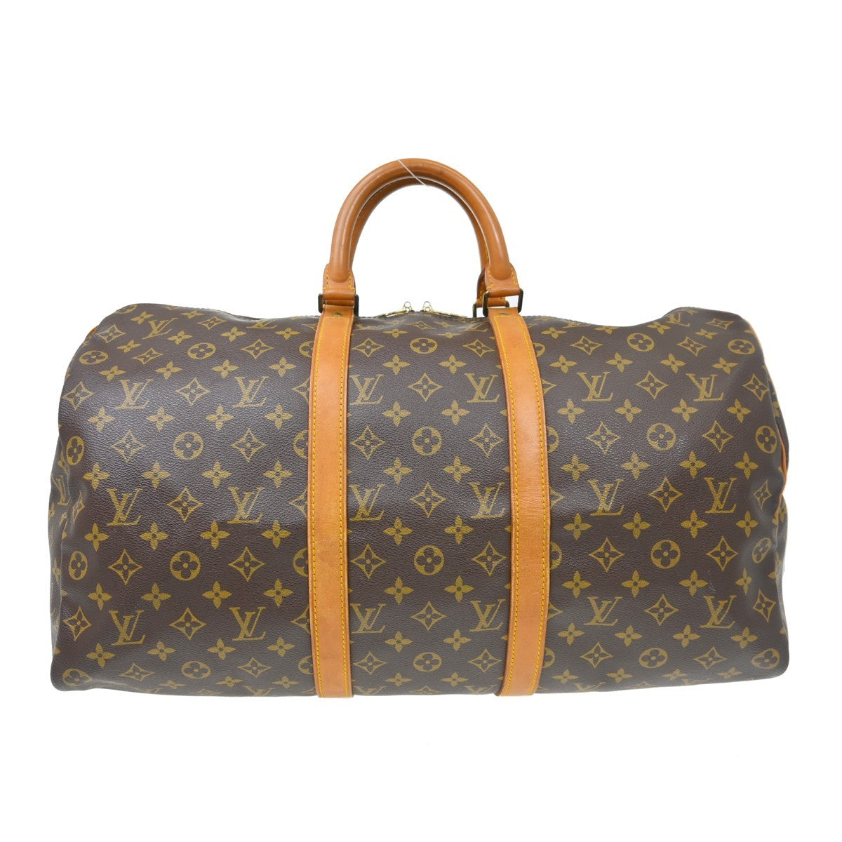 Louis Vuitton Keepall Bag Monogram Canvas Brown Canvas Travel Bag Bag (   )