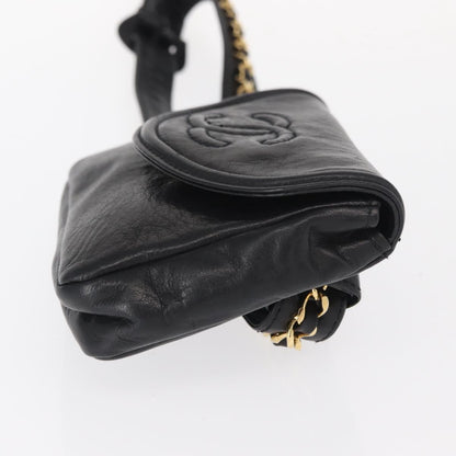 Chanel Chain Envelope Belt Bag Quilted Calfskin Black Leather Clutche & Pouche Bag (   )