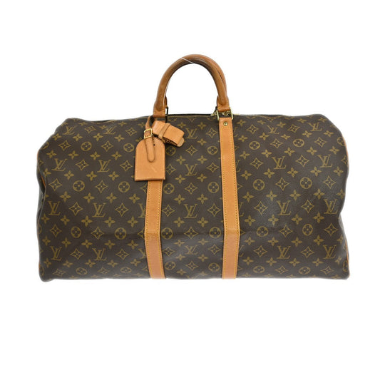 Louis Vuitton Keepall Bag Monogram Canvas Brown Canvas Travel Bag Bag (   )