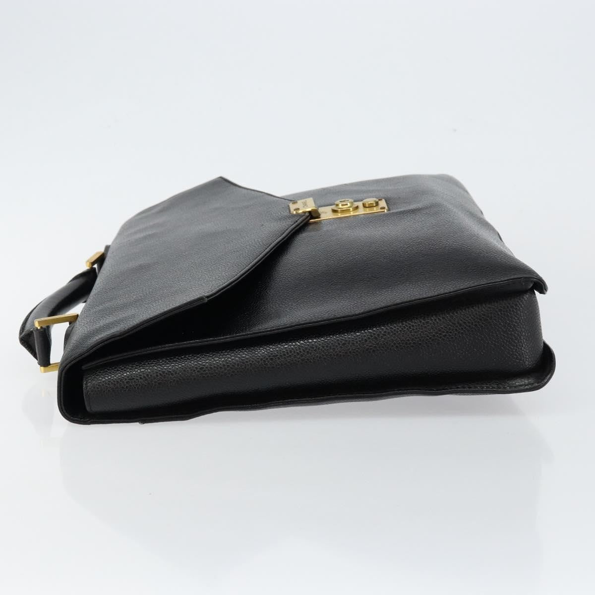 Chanel Vintage Lock Briefcase Caviar Black Leather Briefcase Bag (   )