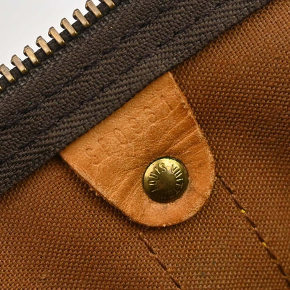 Louis Vuitton Keepall Bag Monogram Canvas Brown Canvas Travel Bag Bag (   )