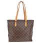 Louis Vuitton Cabas Mezzo Monogram Canvas Brown Canvas Tote Bag Bag (   )