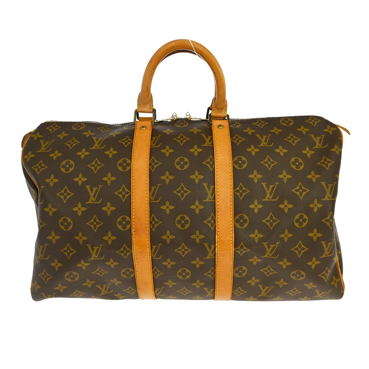 Louis Vuitton Keepall Bag Monogram Canvas Brown Canvas Travel Bag Bag (   )