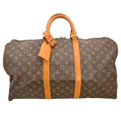 Louis Vuitton Keepall Bag Monogram Canvas Brown Canvas Travel Bag Bag (   )