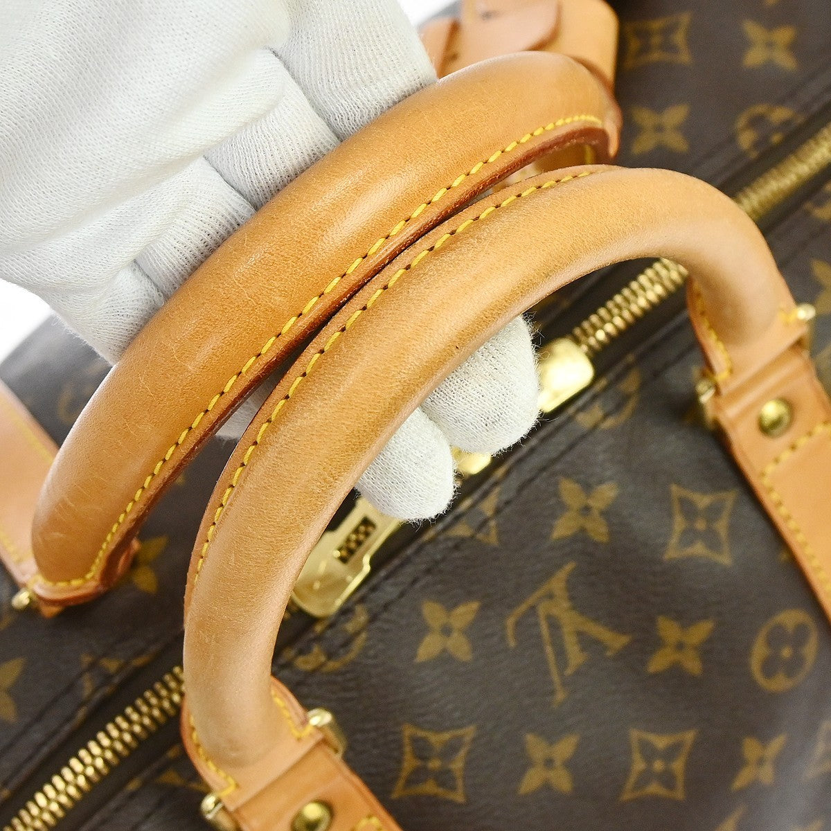 Louis Vuitton Keepall Bag Monogram Canvas Brown Canvas Travel Bag Bag (   )