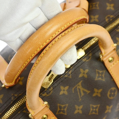 Louis Vuitton Keepall Bag Monogram Canvas Brown Canvas Travel Bag Bag (   )