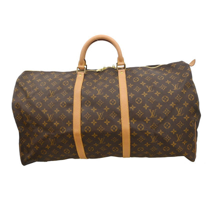 Louis Vuitton Keepall Bag Monogram Canvas Brown Canvas Travel Bag Bag (   )