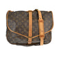 Louis Vuitton Saumur Handbag Monogram Canvas Brown Canvas Shoulder Bag Bag (   )