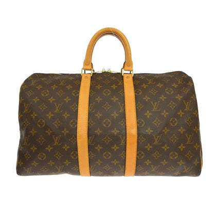 Louis Vuitton Keepall Bag Monogram Canvas Brown Canvas Travel Bag Bag (   )