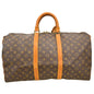 Louis Vuitton Keepall Bag Monogram Canvas Brown Canvas Travel Bag Bag (   )