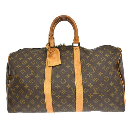 Louis Vuitton Keepall Bag Monogram Canvas Brown Canvas Travel Bag Bag (   )