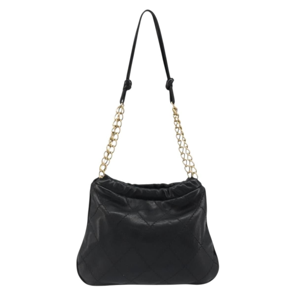 Chanel Chain Tote Leather Black Leather Shoulder Bag Bag (   )