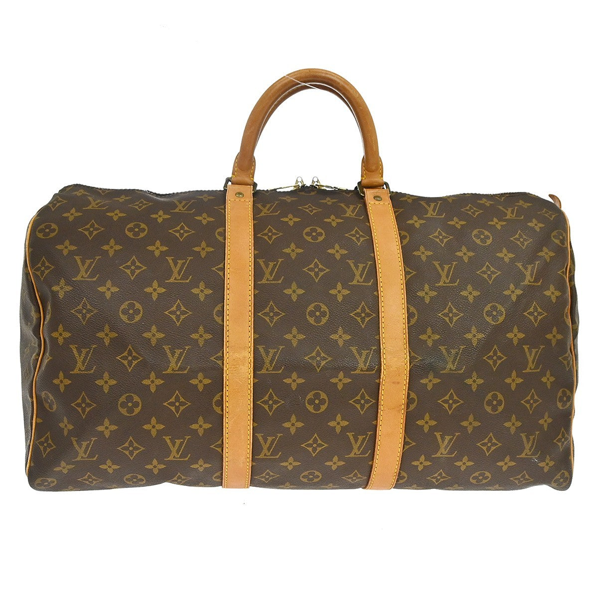 Louis Vuitton Keepall Bag Monogram Canvas Brown Canvas Travel Bag Bag (   )