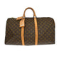 Louis Vuitton Keepall Bag Monogram Canvas Brown Canvas Travel Bag Bag (   )
