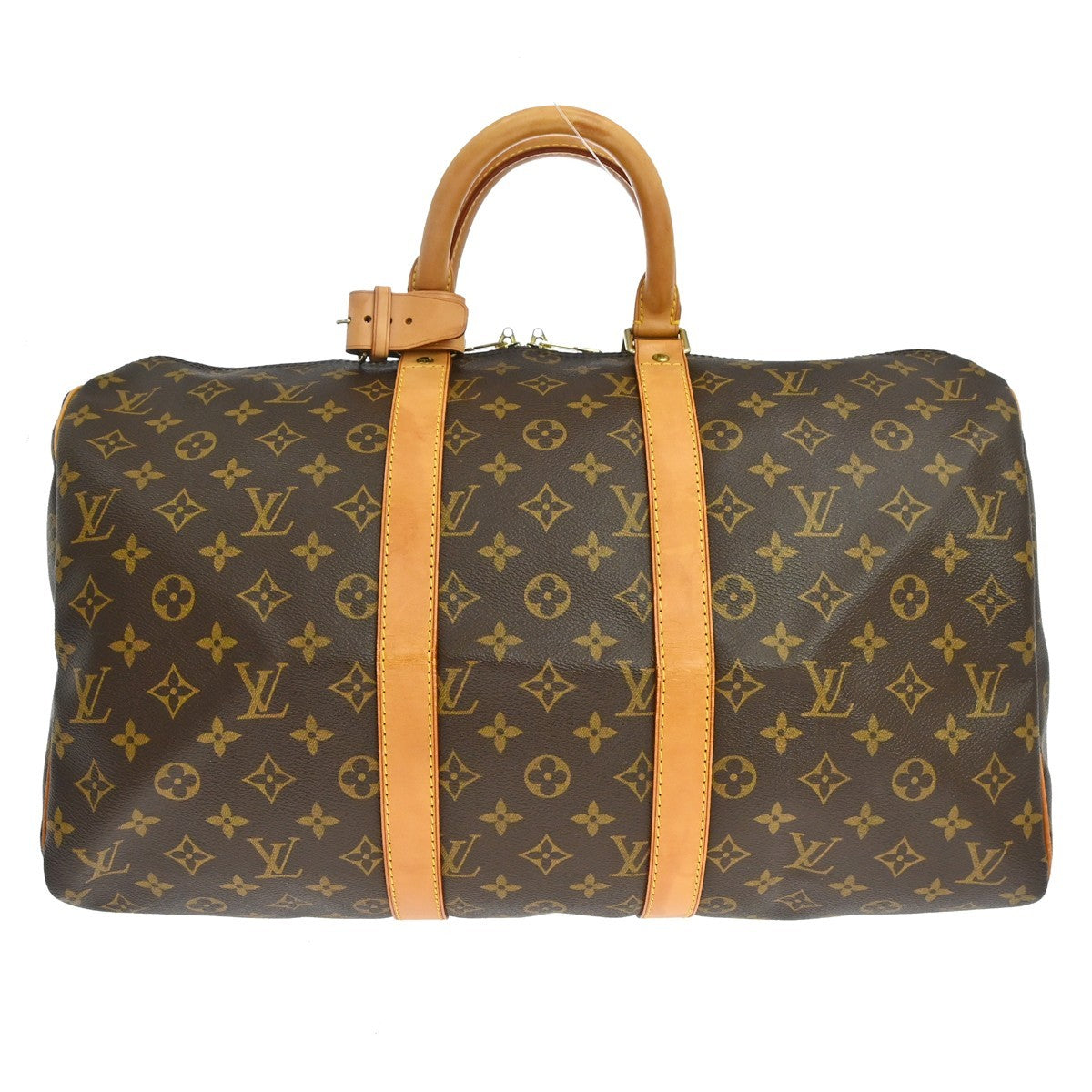 Louis Vuitton Keepall Bag Monogram Canvas Brown Canvas Travel Bag Bag (   )