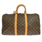 Louis Vuitton Keepall Bag Monogram Canvas Brown Canvas Travel Bag Bag (   )