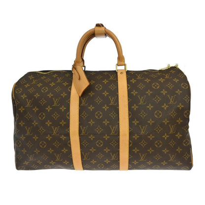 Louis Vuitton Keepall Bag Monogram Canvas Brown Canvas Travel Bag Bag (   )