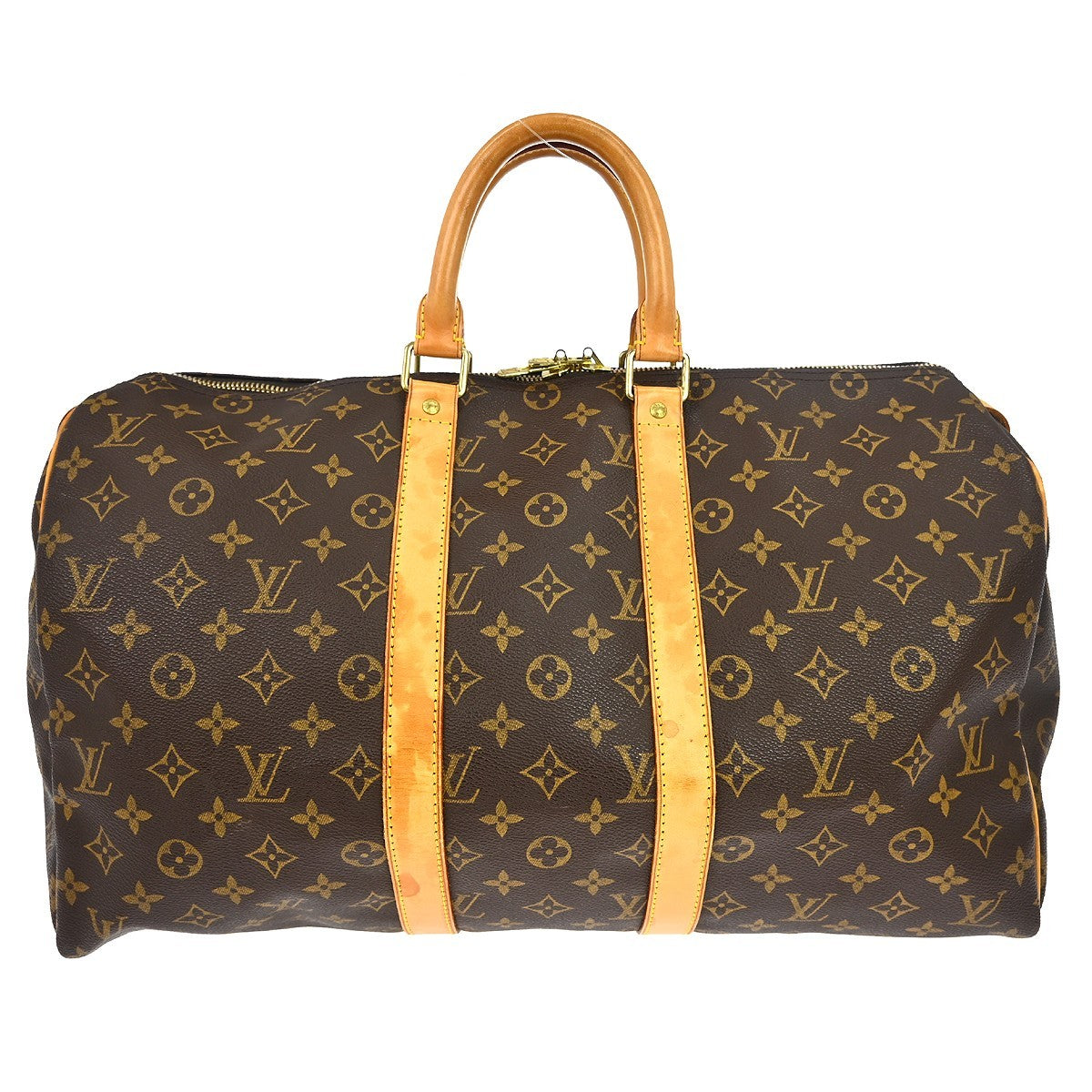 Louis Vuitton Keepall Bag Monogram Canvas Brown Canvas Travel Bag Bag (   )