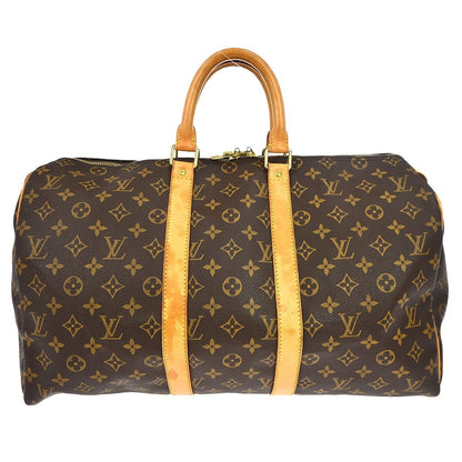 Louis Vuitton Keepall Bag Monogram Canvas Brown Canvas Travel Bag Bag (   )