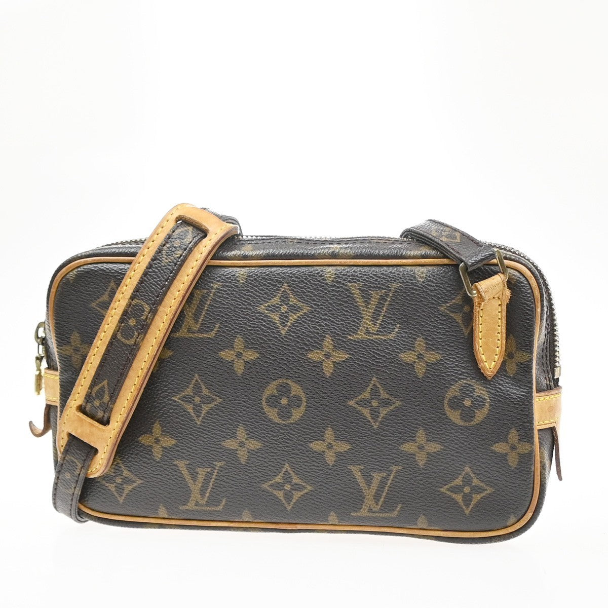 Louis Vuitton Pochette Marly Bandouliere Bag Monogram Canvas Brown Leather Shoulder Bag Bag (   )