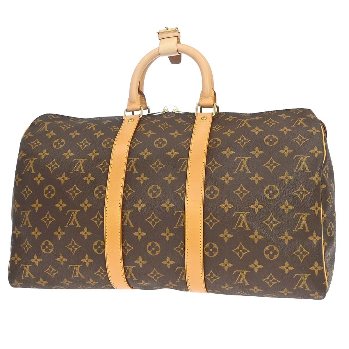 Louis Vuitton Keepall Bag Monogram Canvas Brown Canvas Travel Bag Bag (   )