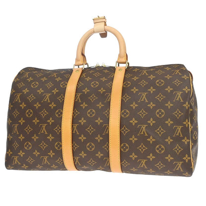 Louis Vuitton Keepall Bag Monogram Canvas Brown Canvas Travel Bag Bag (   )